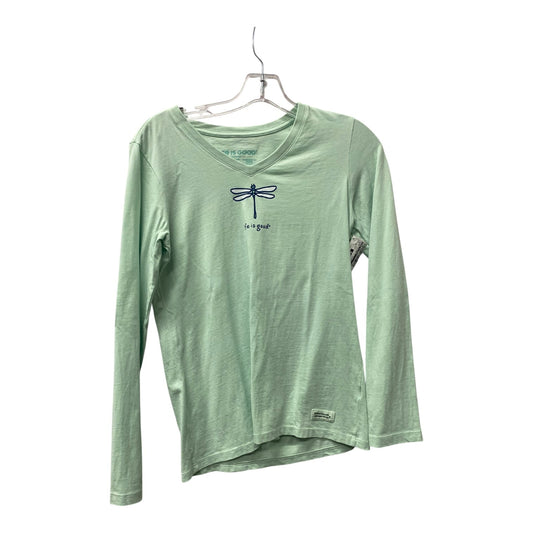 Athletic Top Ls Collar By Life Is Good In Green, Size:Xs