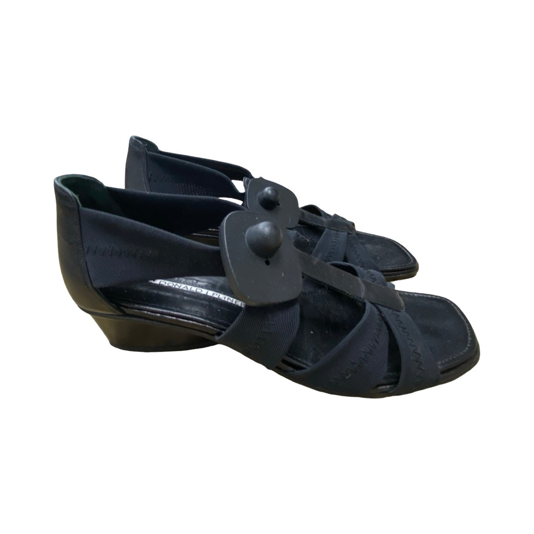 Sandals Heels Block By Donald Pliner In Black, Size:8