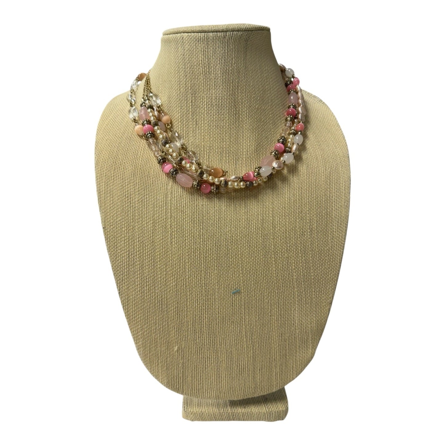 Necklace Layered  In Pink