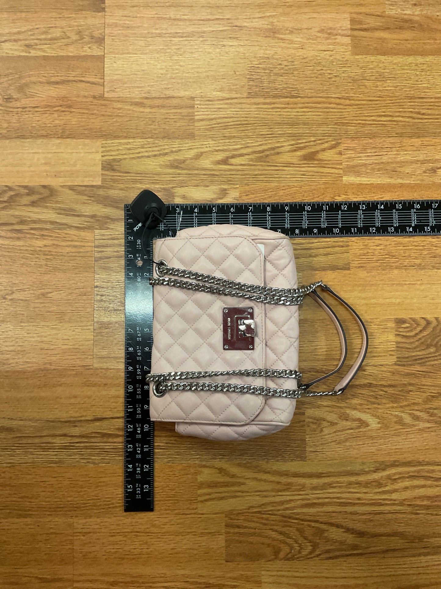 Handbag Designer By Michael Kors In Pink & Silver, Size:Medium