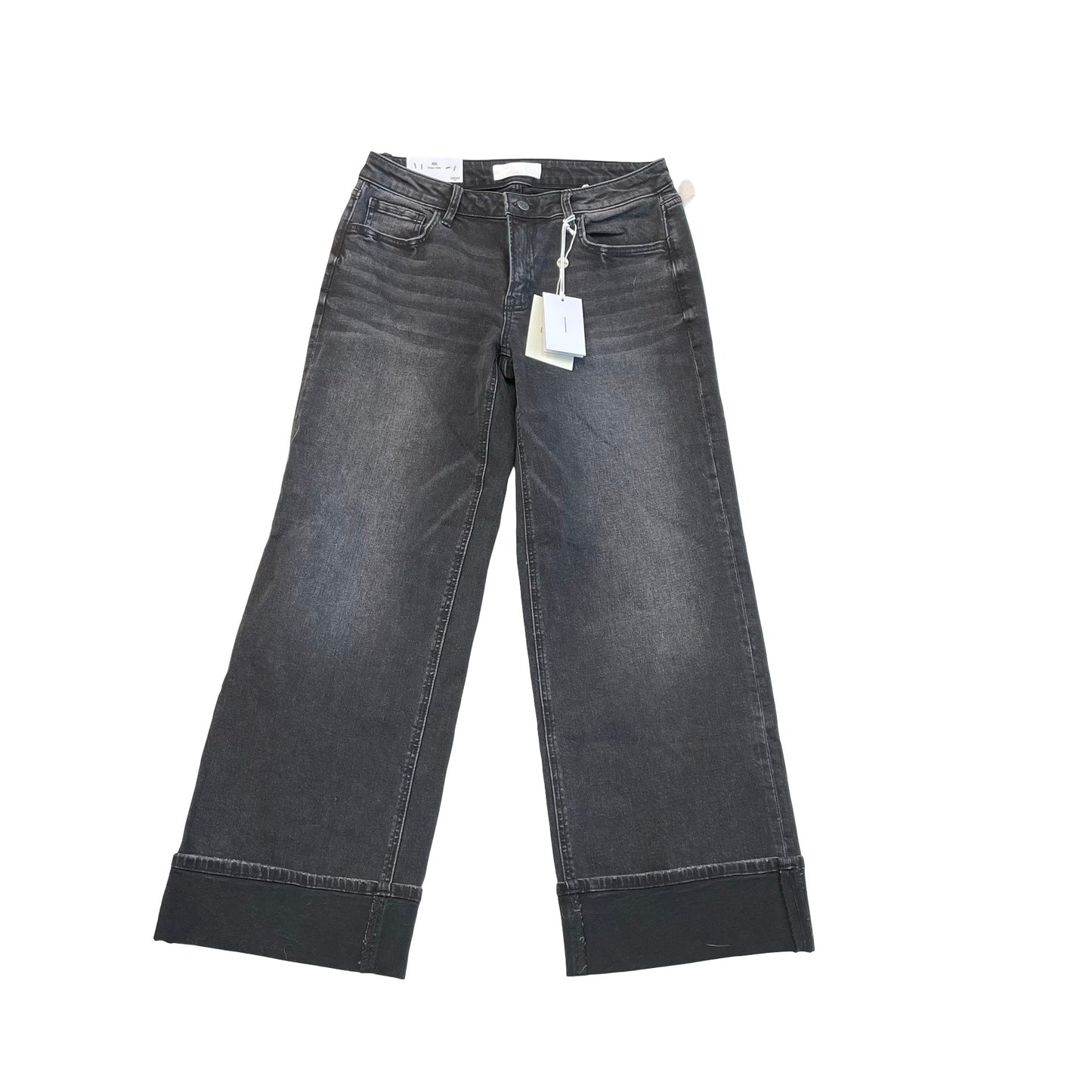 Jeans Wide Leg By Vervet In Black Denim, Size:8
