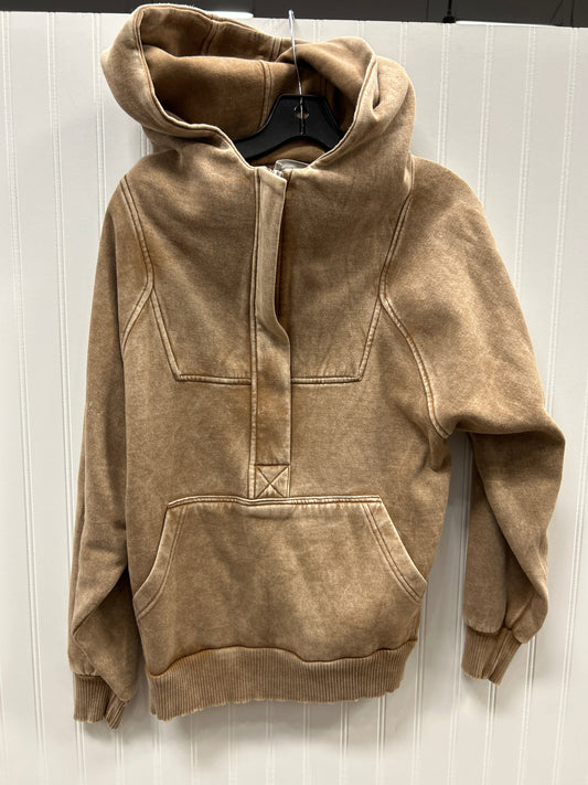 Sweatshirt Hoodie By Zenana In Brown, Size:S
