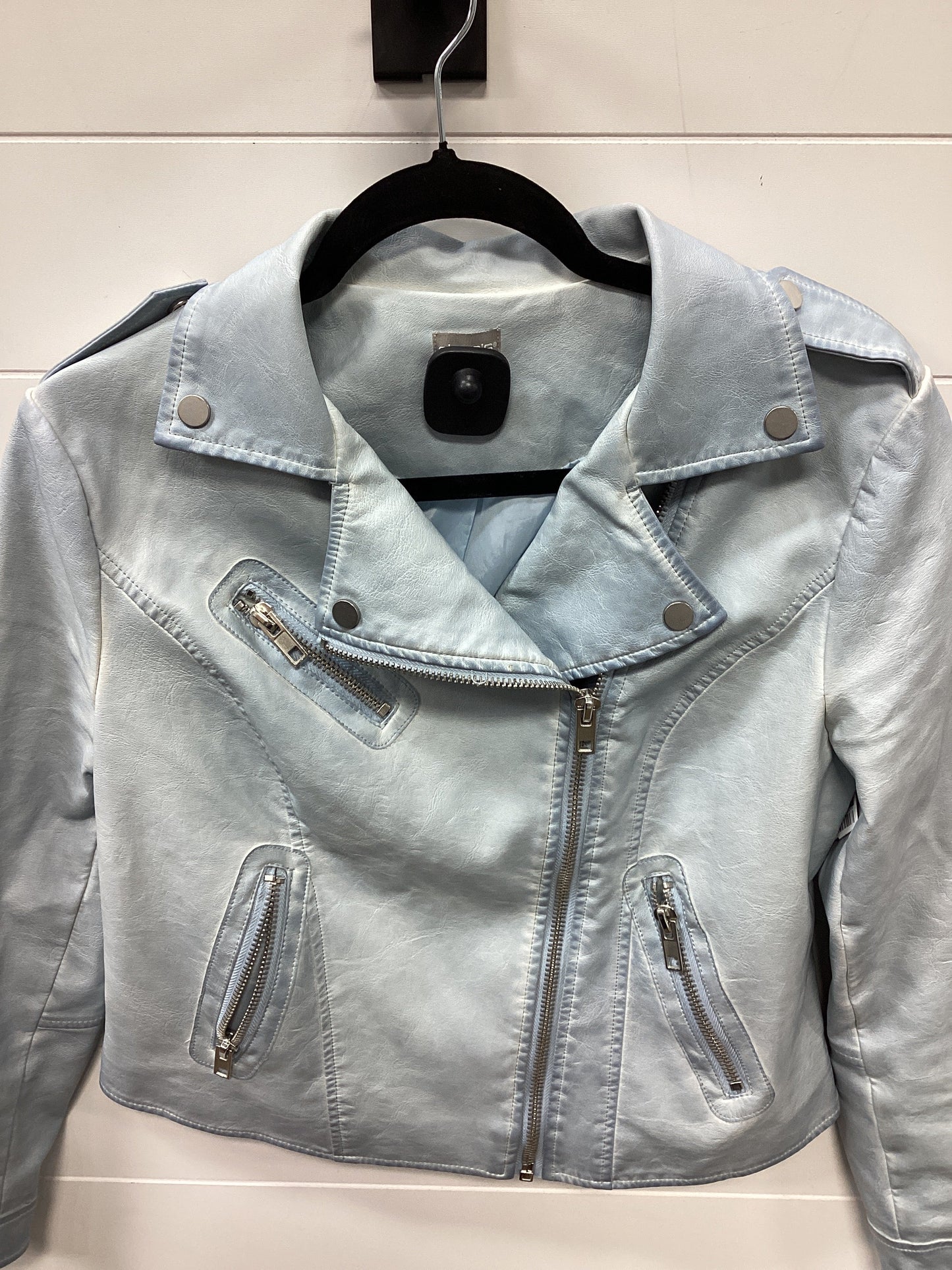 Jacket Moto By Chicos In Blue, Size:S