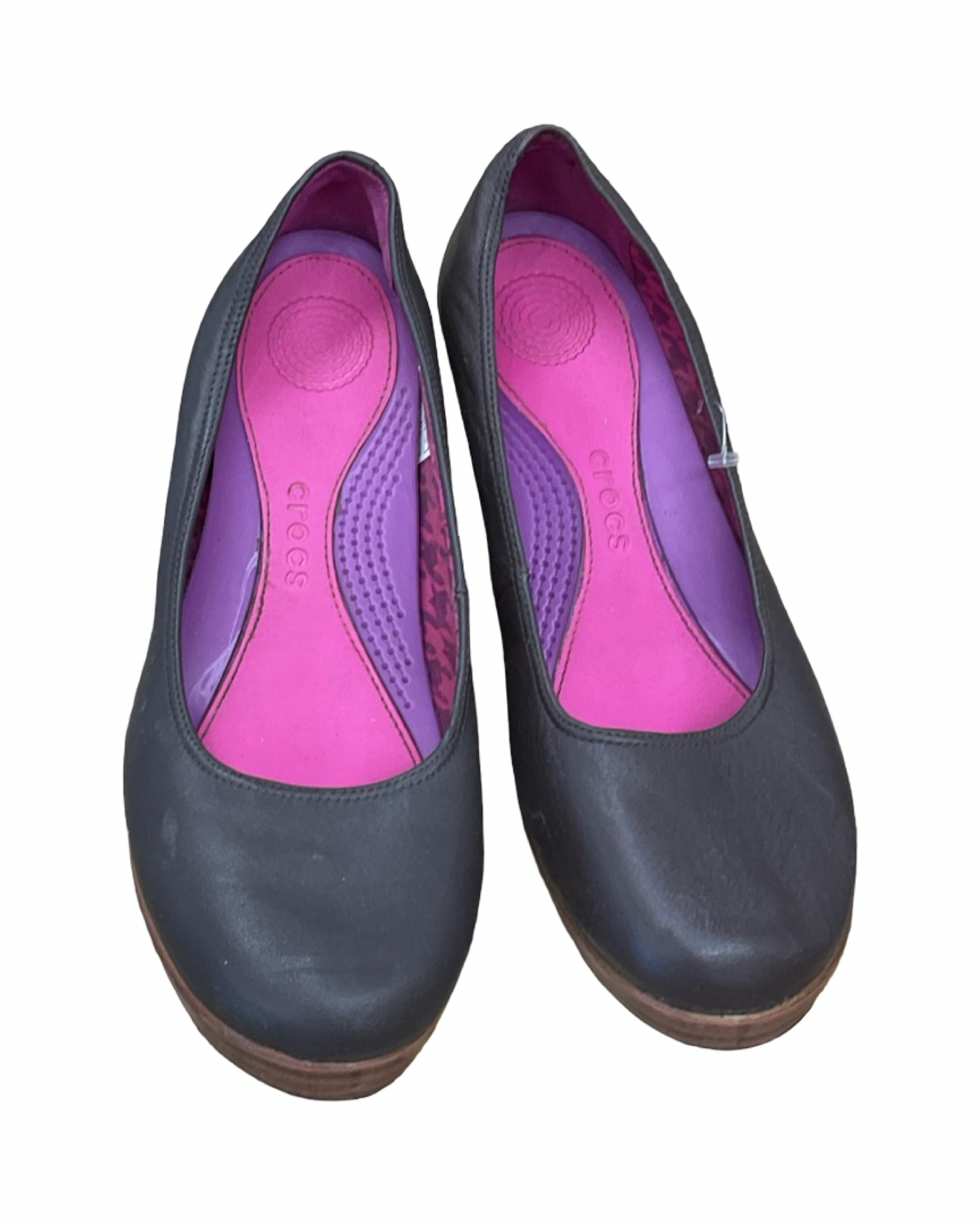 Shoes Heels Kitten By Crocs In Grey, Size:7.5