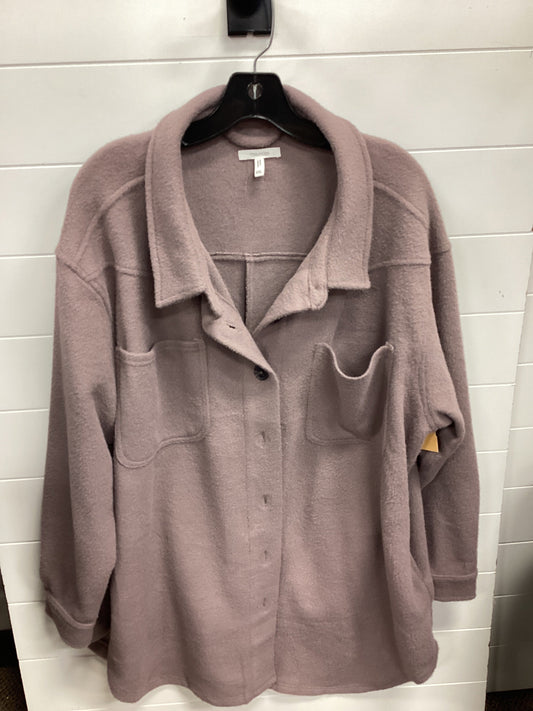 Jacket Fleece By Maurices In Mauve, Size:1X