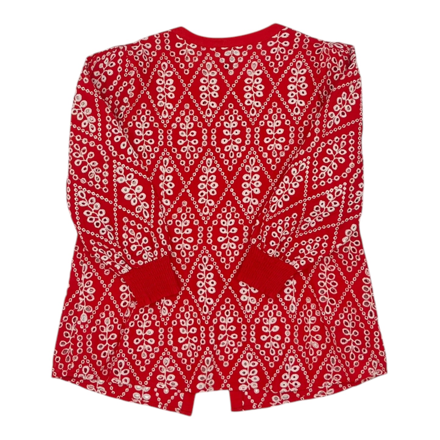Blouse 3/4 Sleeve By Cabi In Red & White, Size:M