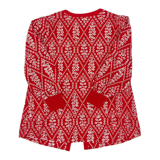 Blouse 3/4 Sleeve By Cabi In Red & White, Size:M
