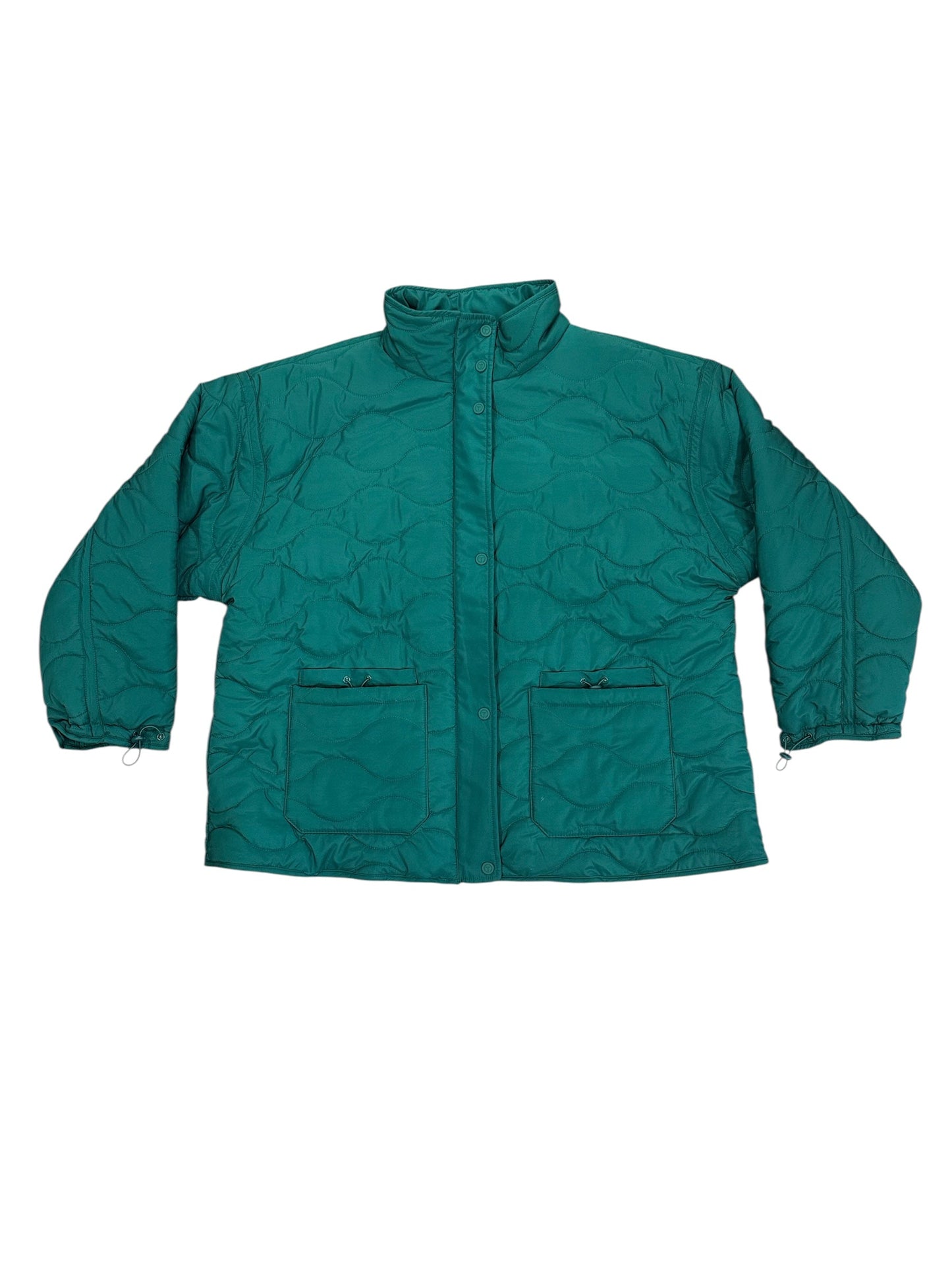 Coat Puffer & Quilted By Talbots In Green, Size:3X