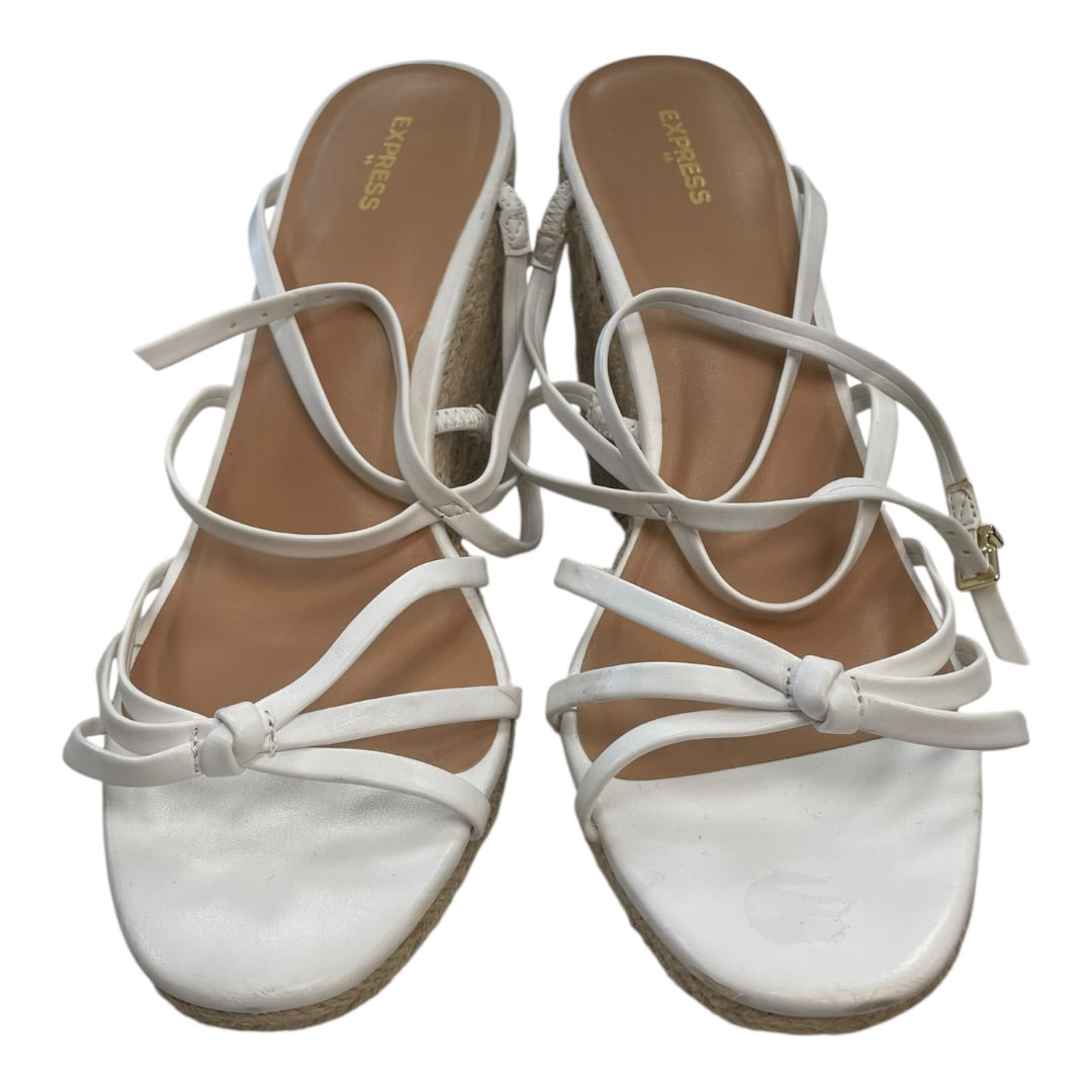 Sandals Heels Block By Express In White, Size:10