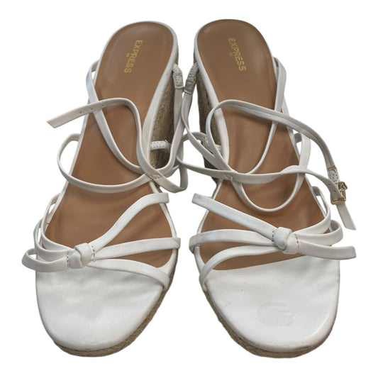 Sandals Heels Block By Express In White, Size:10