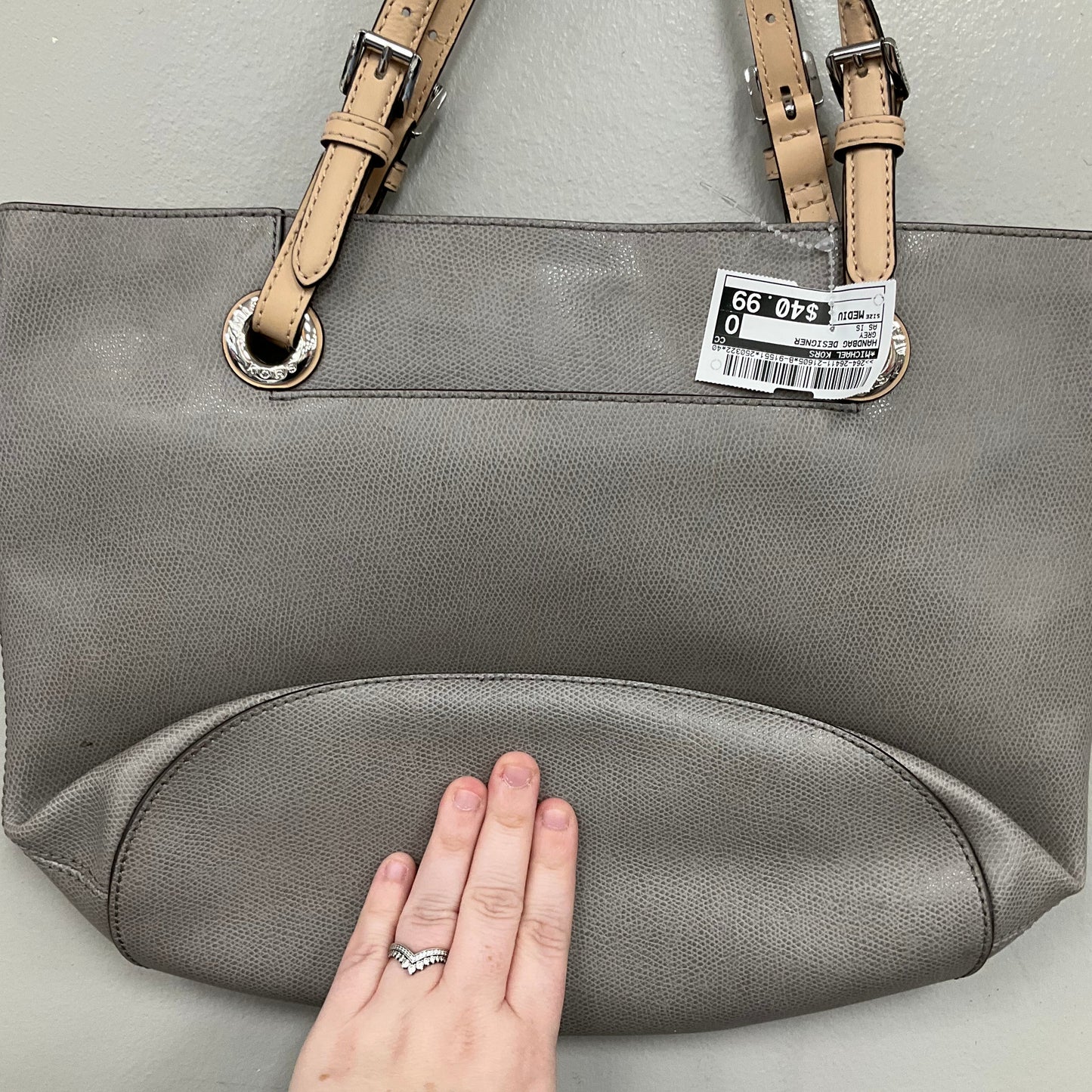 Handbag Designer By Michael Kors In Grey, Size:Medium