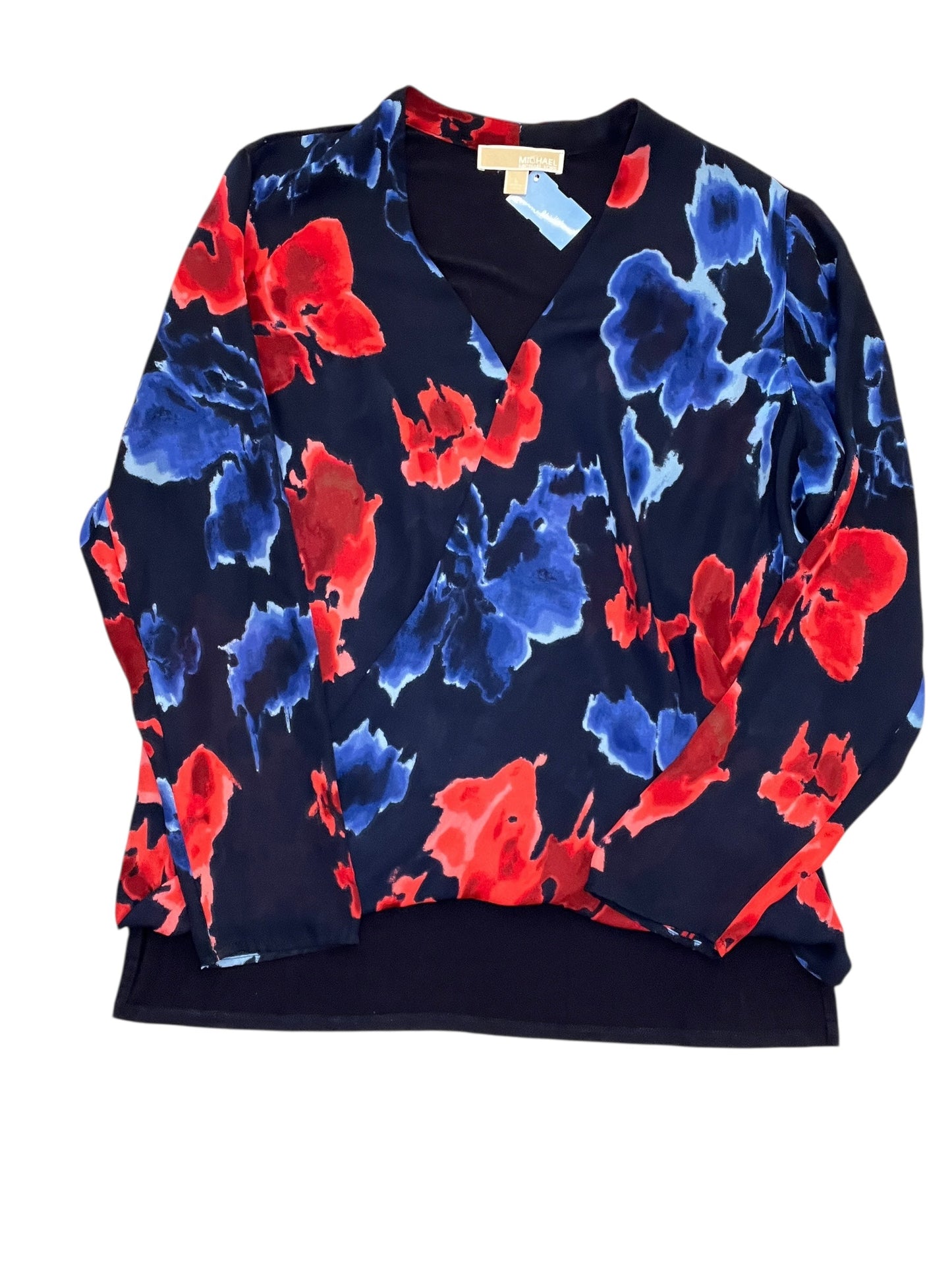 Top Ls By Michael By Michael Kors In Blue & Red, Size:L