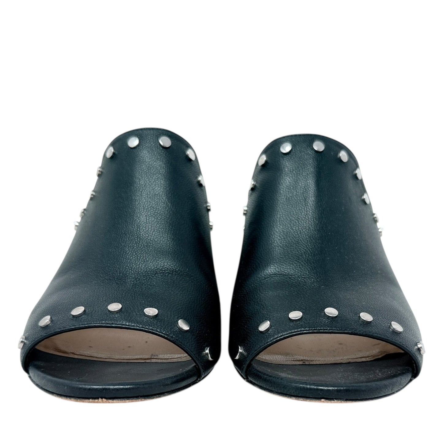 Myla 65 Studded Leather Mules Luxury Designer By Jimmy Choo In Black, Size: 7