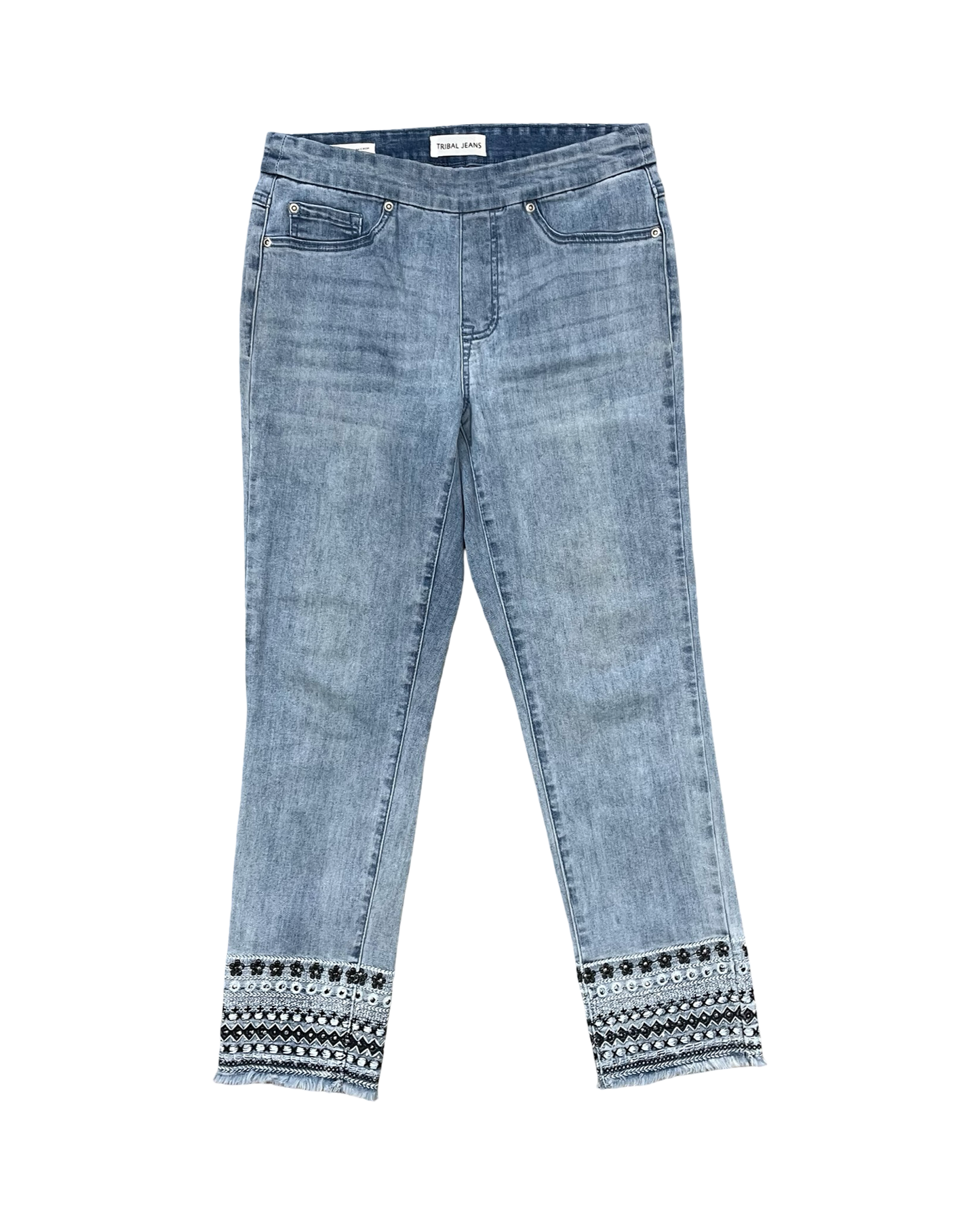 Jeans Skinny By Tribal In Blue Denim, Size:8
