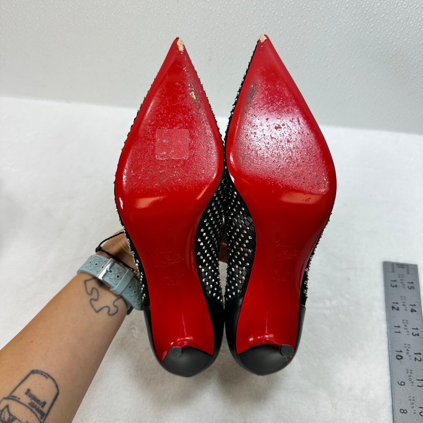 Shoes Luxury Designer By Christian Louboutin In Black, Size: 9.5