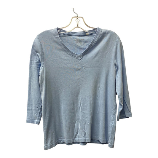 Top 3/4 Sleeve By Chicos In Blue, Size:M