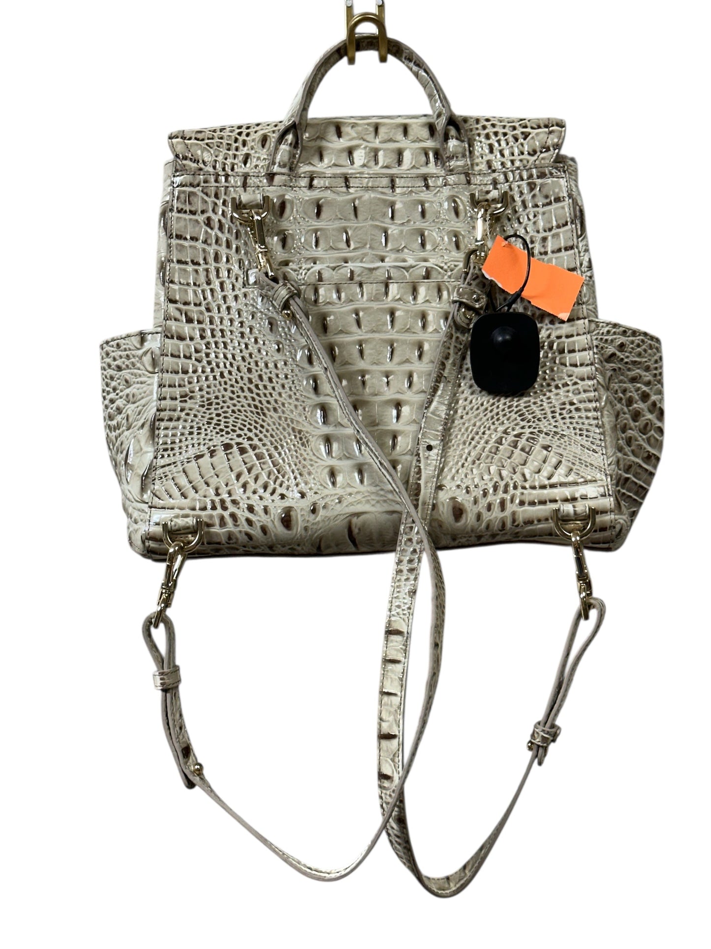 Backpack Designer By Brahmin In Brown & Cream, Size:Medium