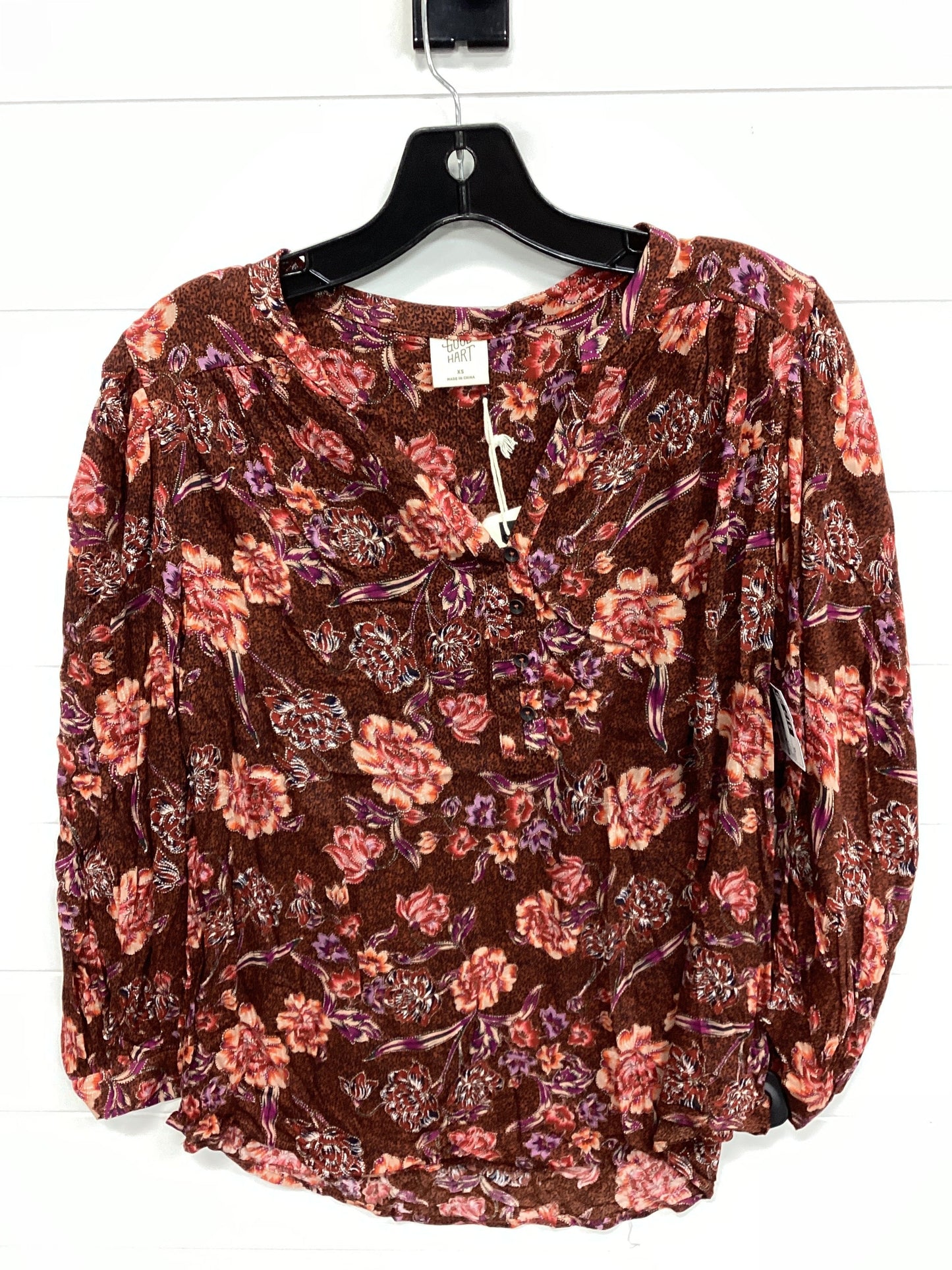 Top Ls By Good Hart In Brown, Size:Xs