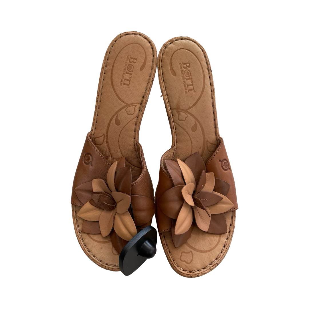 Sandals Heels Block By Born In Brown, Size:9