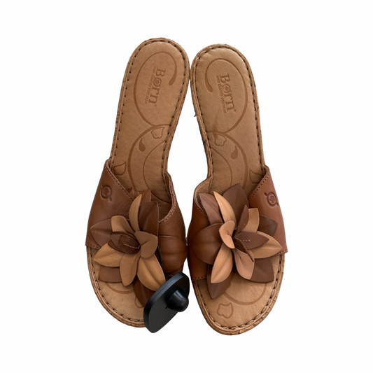 Sandals Heels Block By Born In Brown, Size:9
