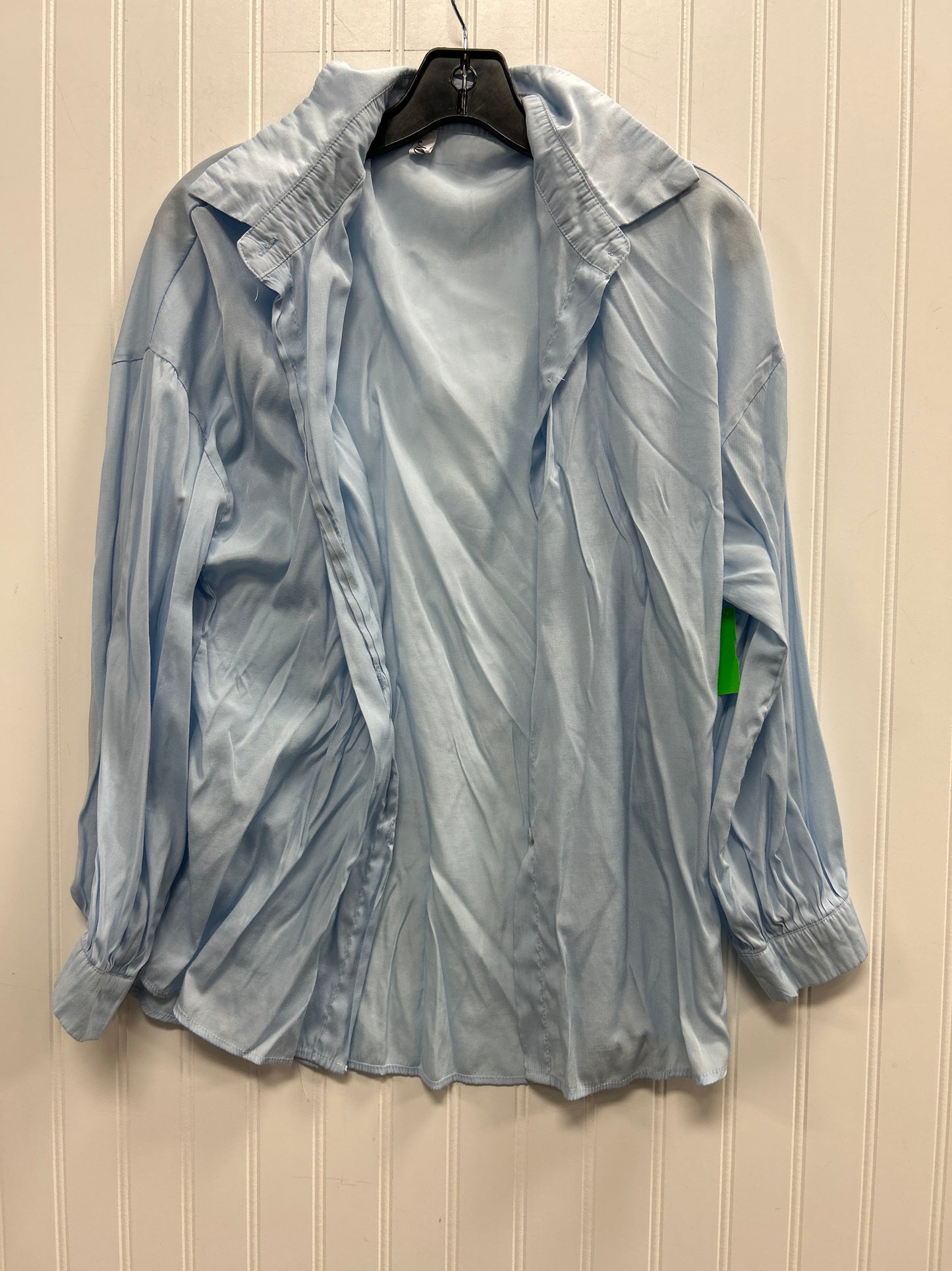 Blouse 3/4 Sleeve By Cmc In Sky blue, Size:Xl