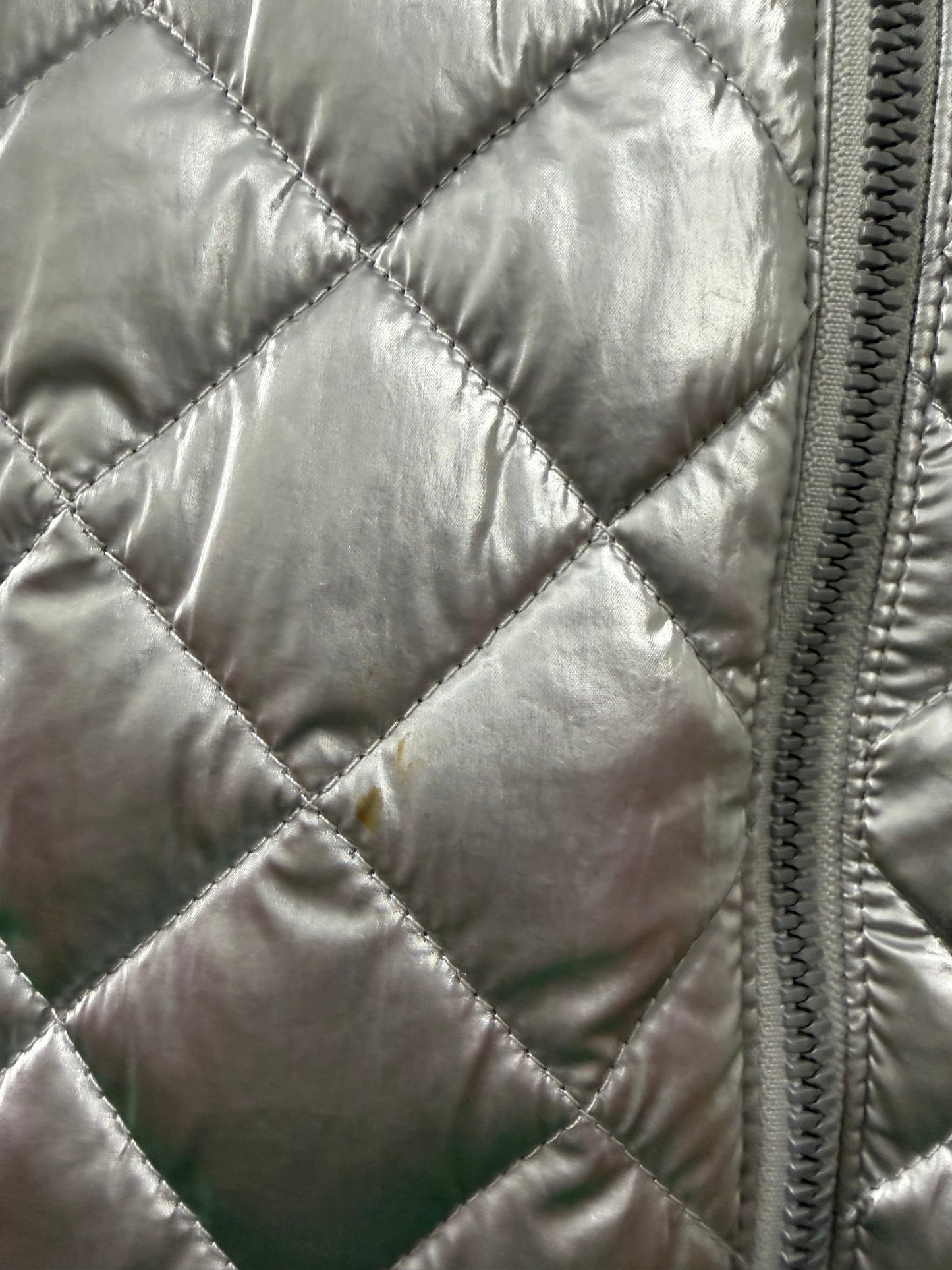 Athletic Jacket By Athleta In Silver, Size:M