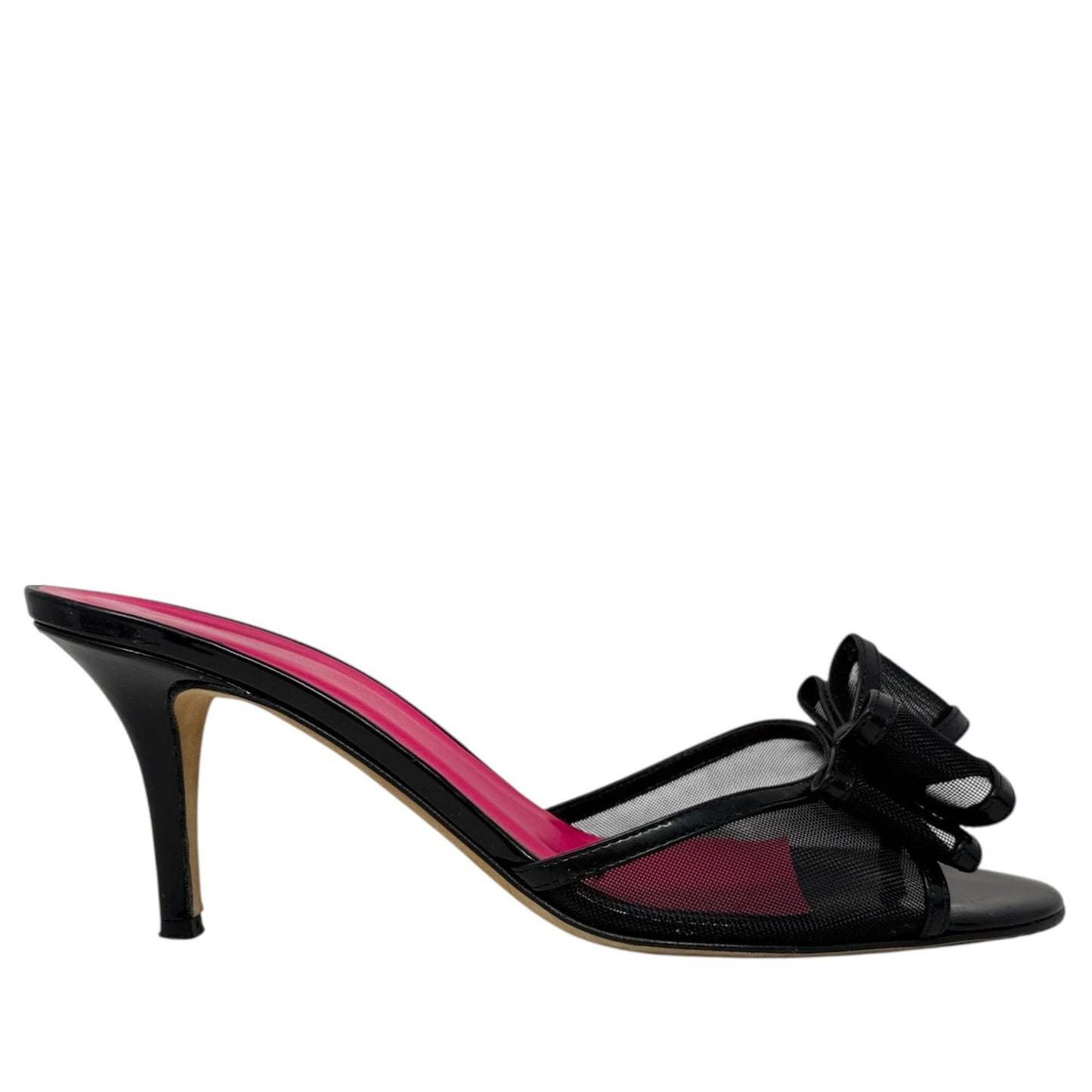 Michaela Mesh Bow Mule Sandals Designer By Kate Spade In Black, Size: 8