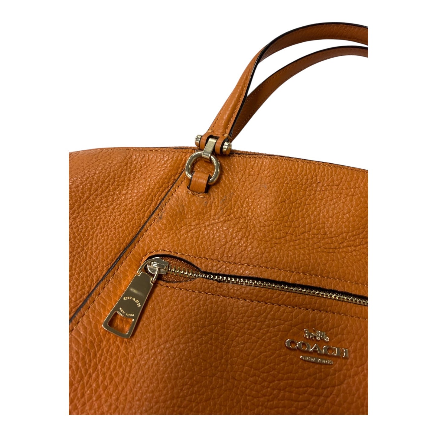 Handbag Designer By Coach In Orange, Size:Medium