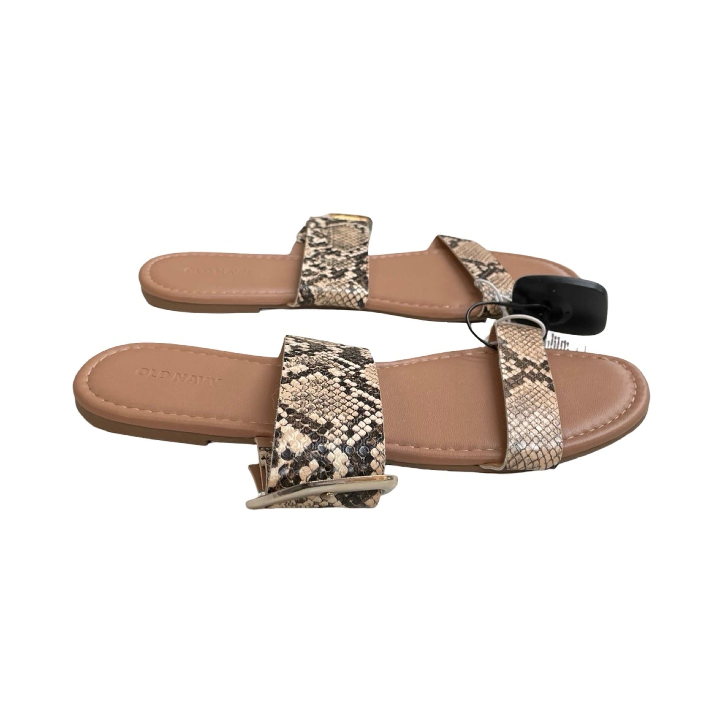 Sandals Flats By Old Navy In Snakeskin Print, Size:8