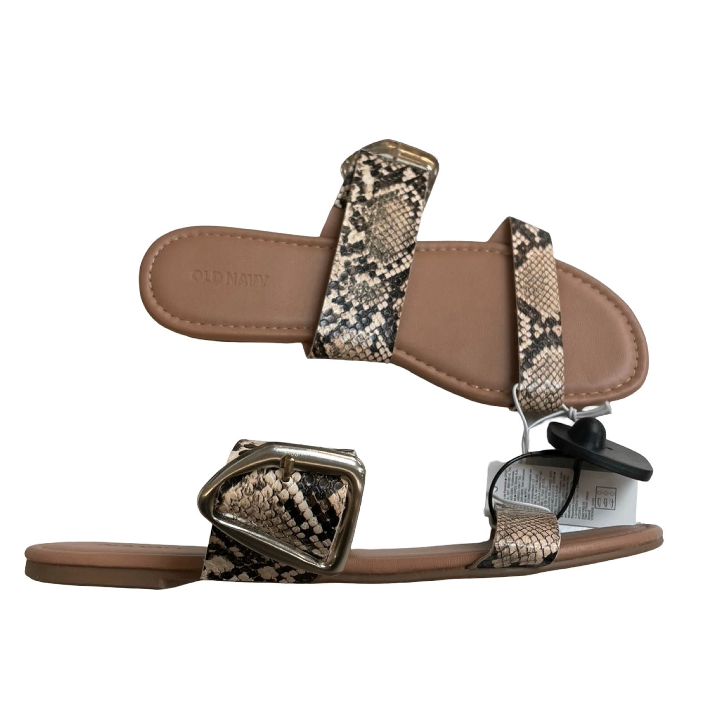 Sandals Flats By Old Navy In Snakeskin Print, Size:8