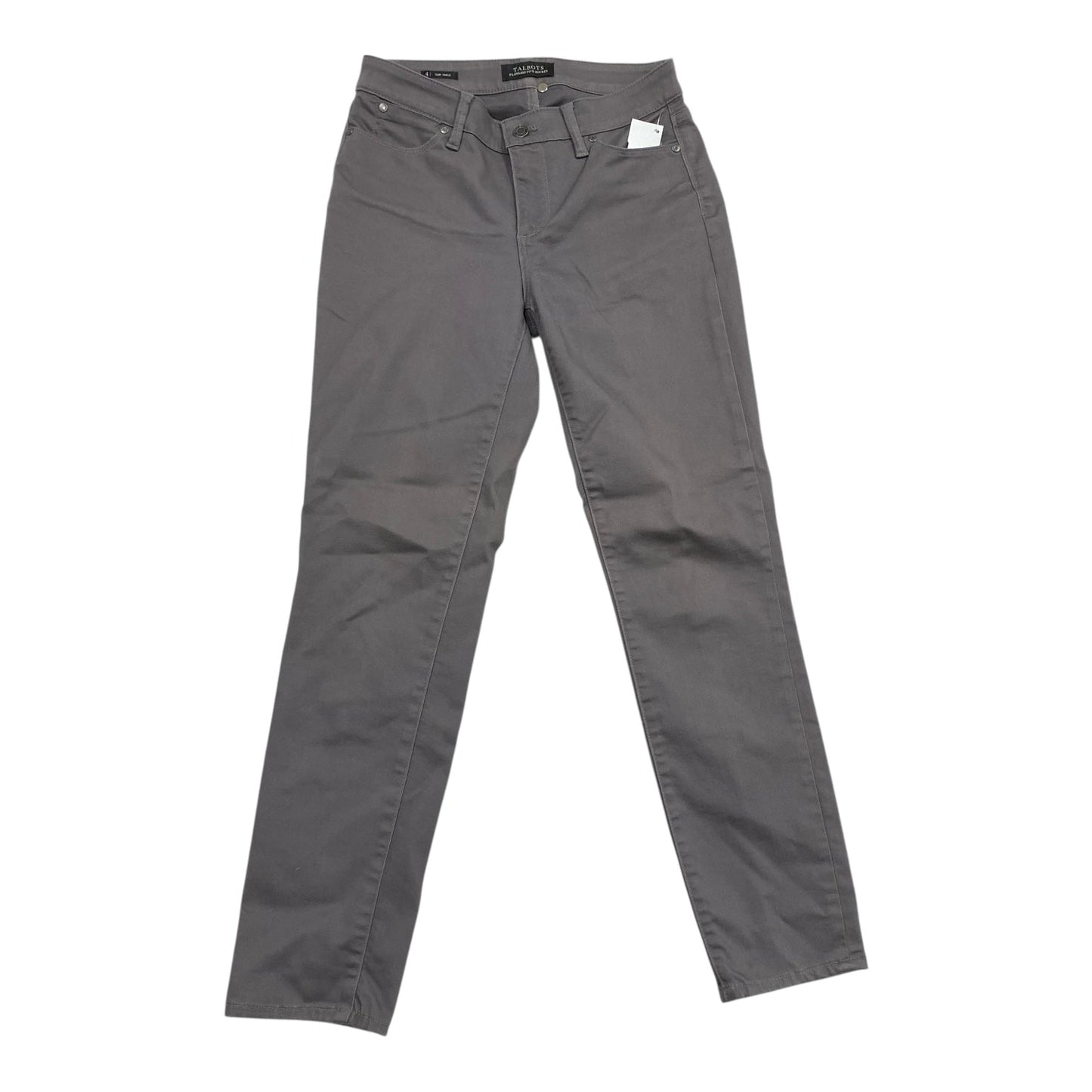 Jeans Straight By Talbots In Grey Denim, Size:4