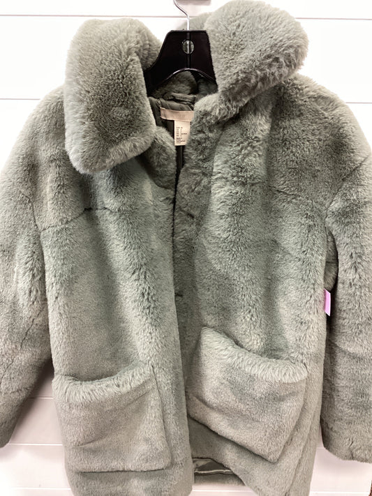 Jacket Faux Fur & Sherpa By H&M In Green, Size:2