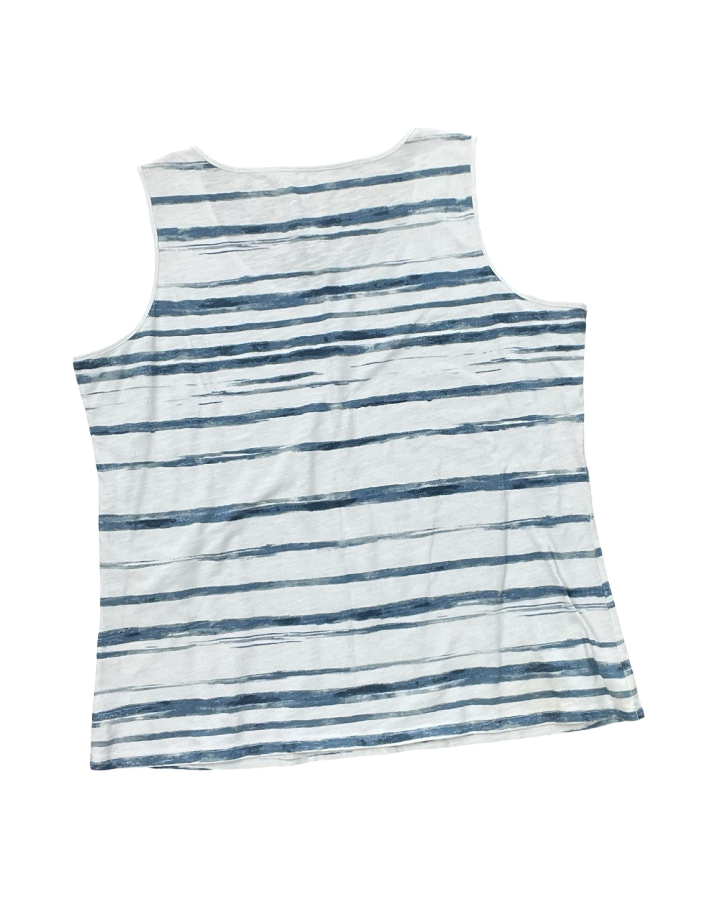 Top Sleeveless By Coldwater Creek In Blue & White, Size:1X
