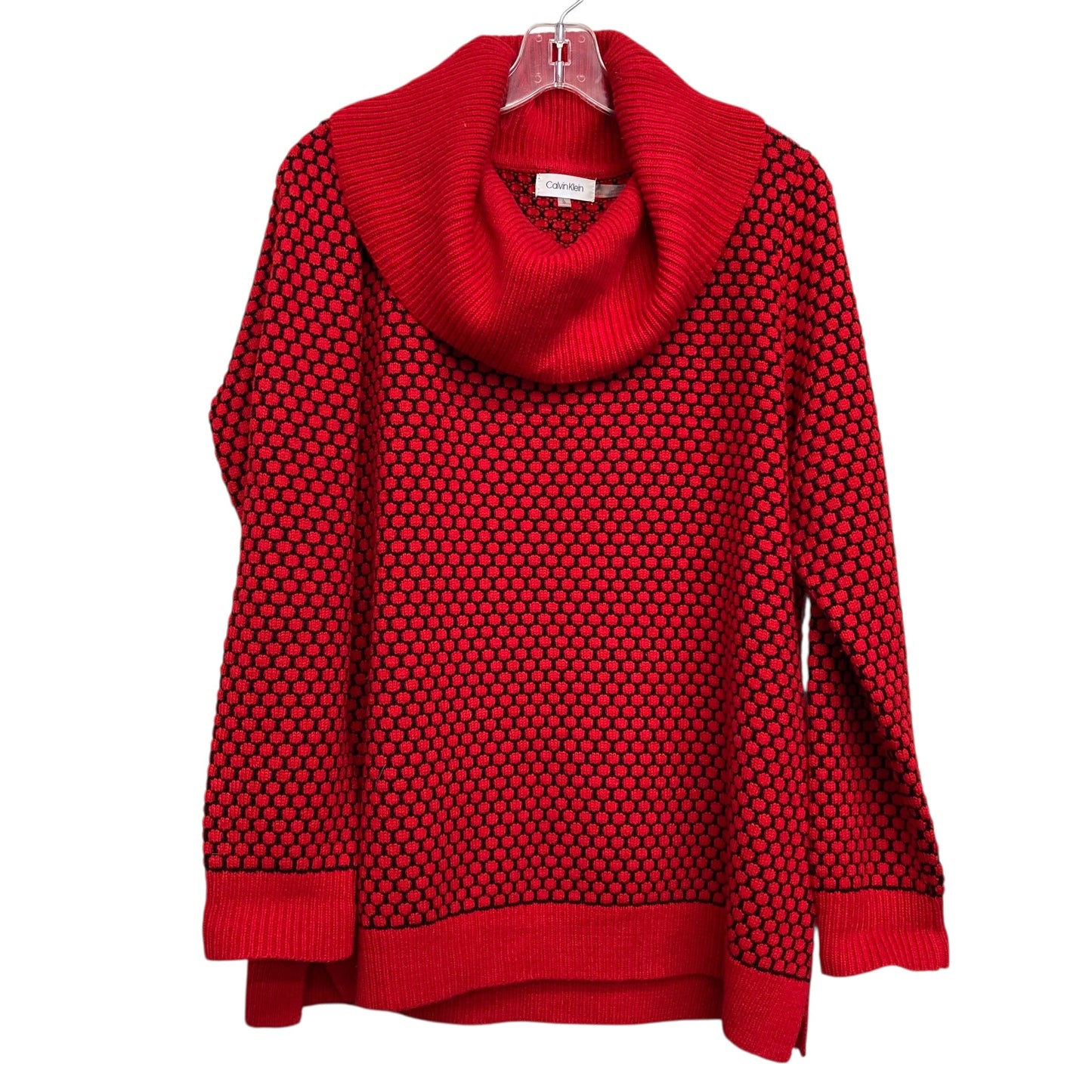 Sweater By Calvin Klein In Black & Red, Size:L