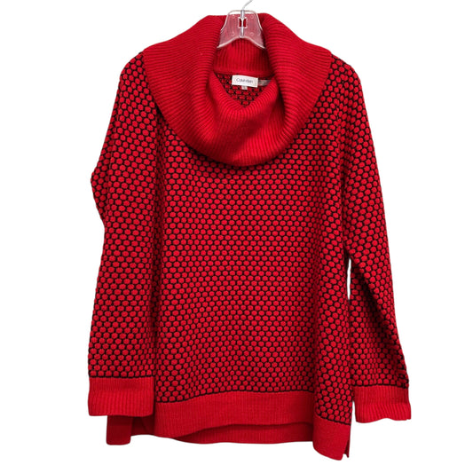 Sweater By Calvin Klein In Black & Red, Size:L