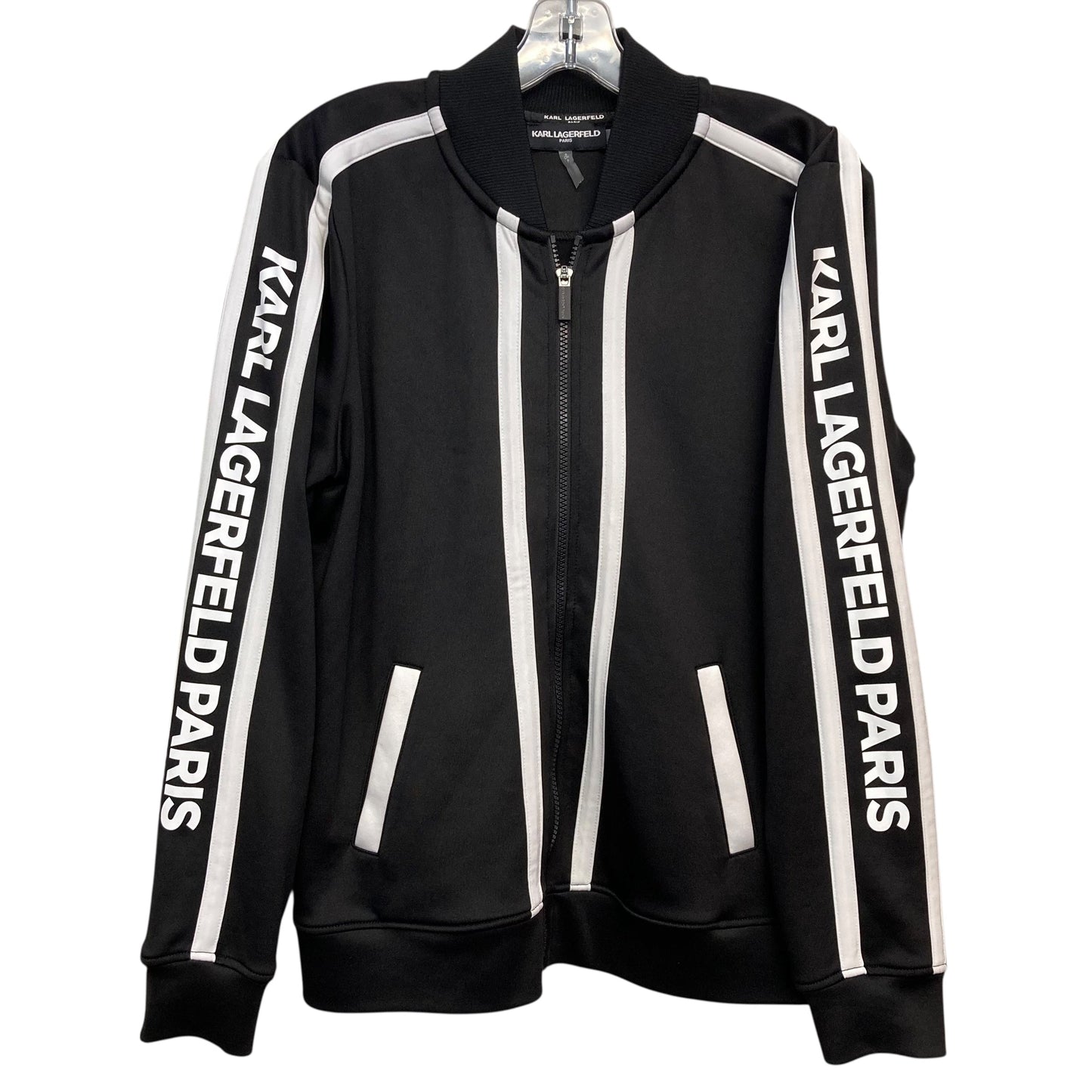 Jacket Designer By Karl Lagerfeld In Black & White, Size:S