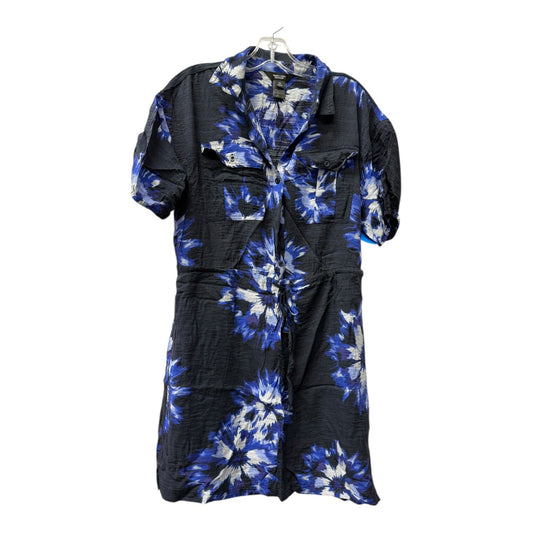 Dress Casual Short By Simply Vera In Black & Blue, Size:M
