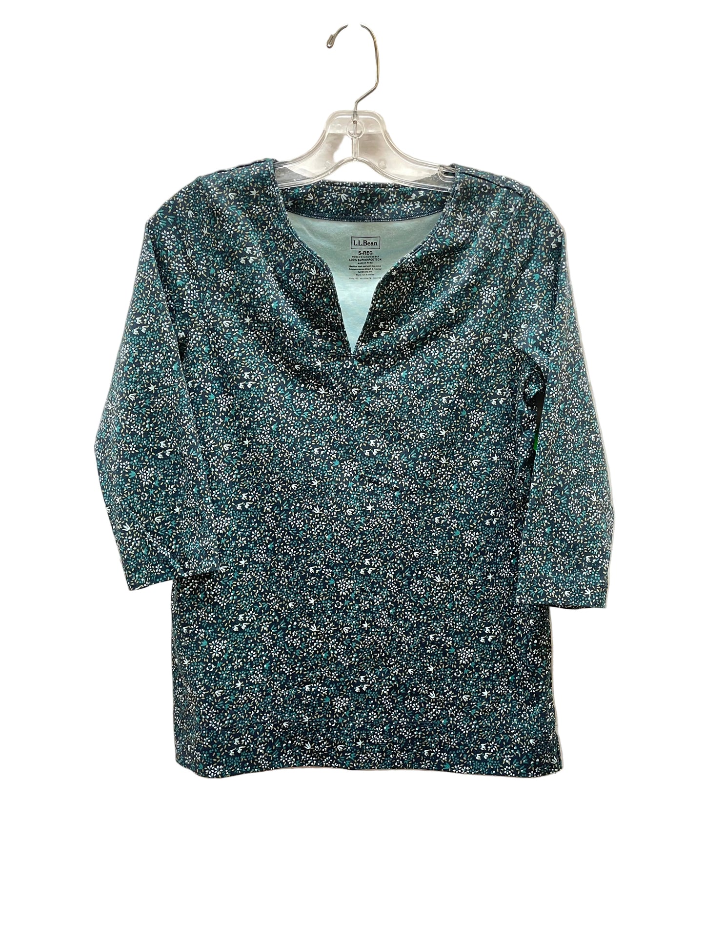 Top 3/4 Sleeve Basic By L.L. Bean In Floral Print, Size:S