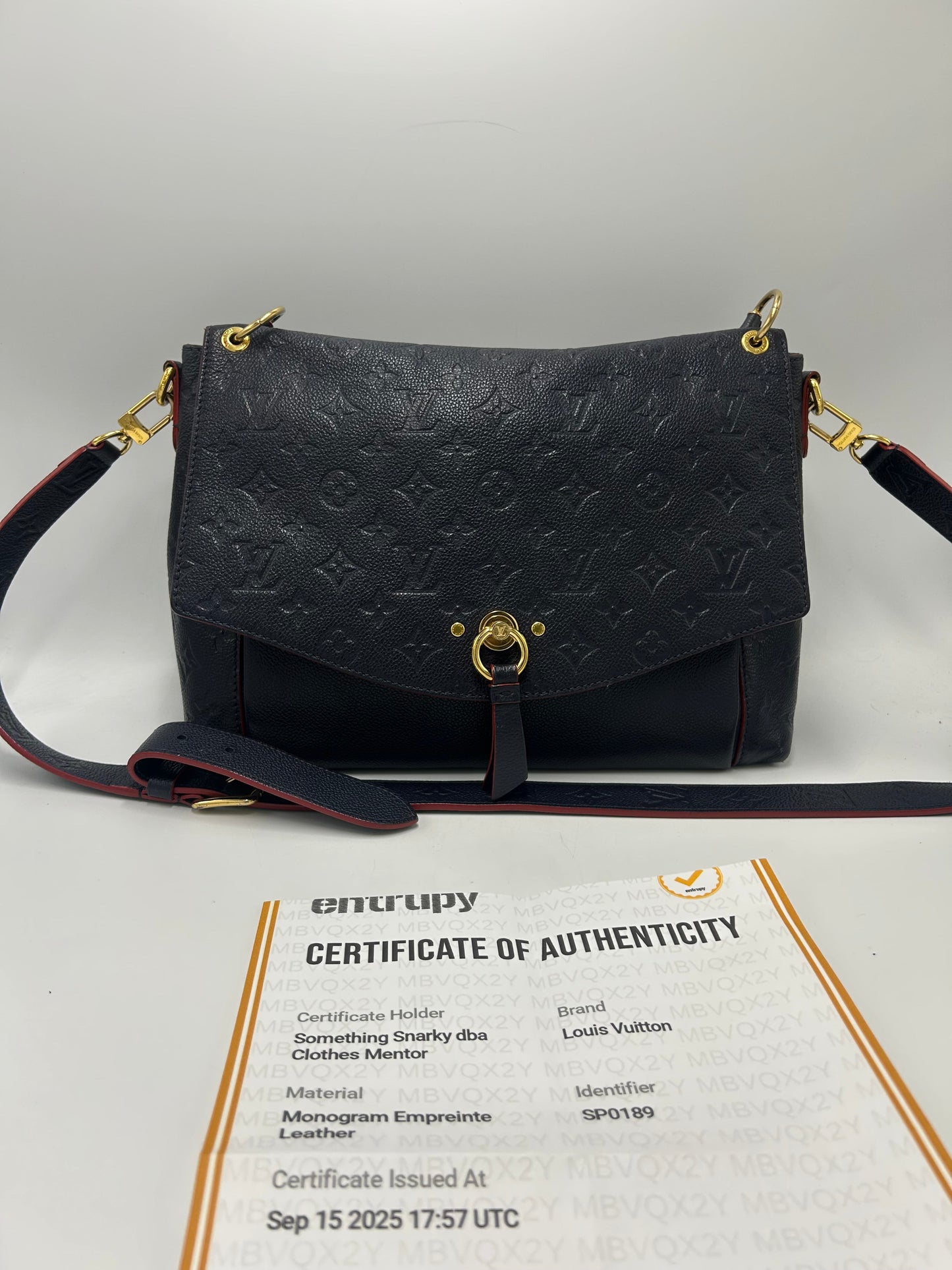 Louis Vuitton Blanche Empreinte MM Luxury Designer Handbag