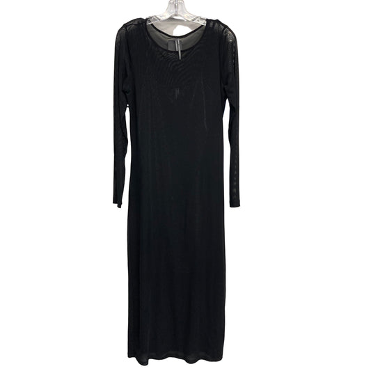 Dress Party Midi By Anthropologie In Black & Silver, Size:L