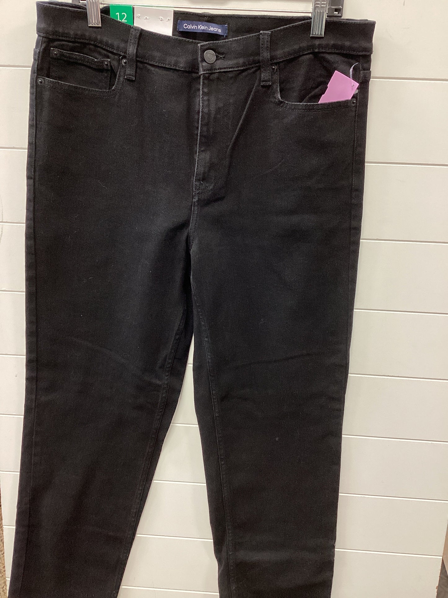 Jeans Boyfriend By Calvin Klein In Black Denim, Size:12