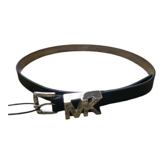 Belt Designer By Michael Kors In Black & Silver