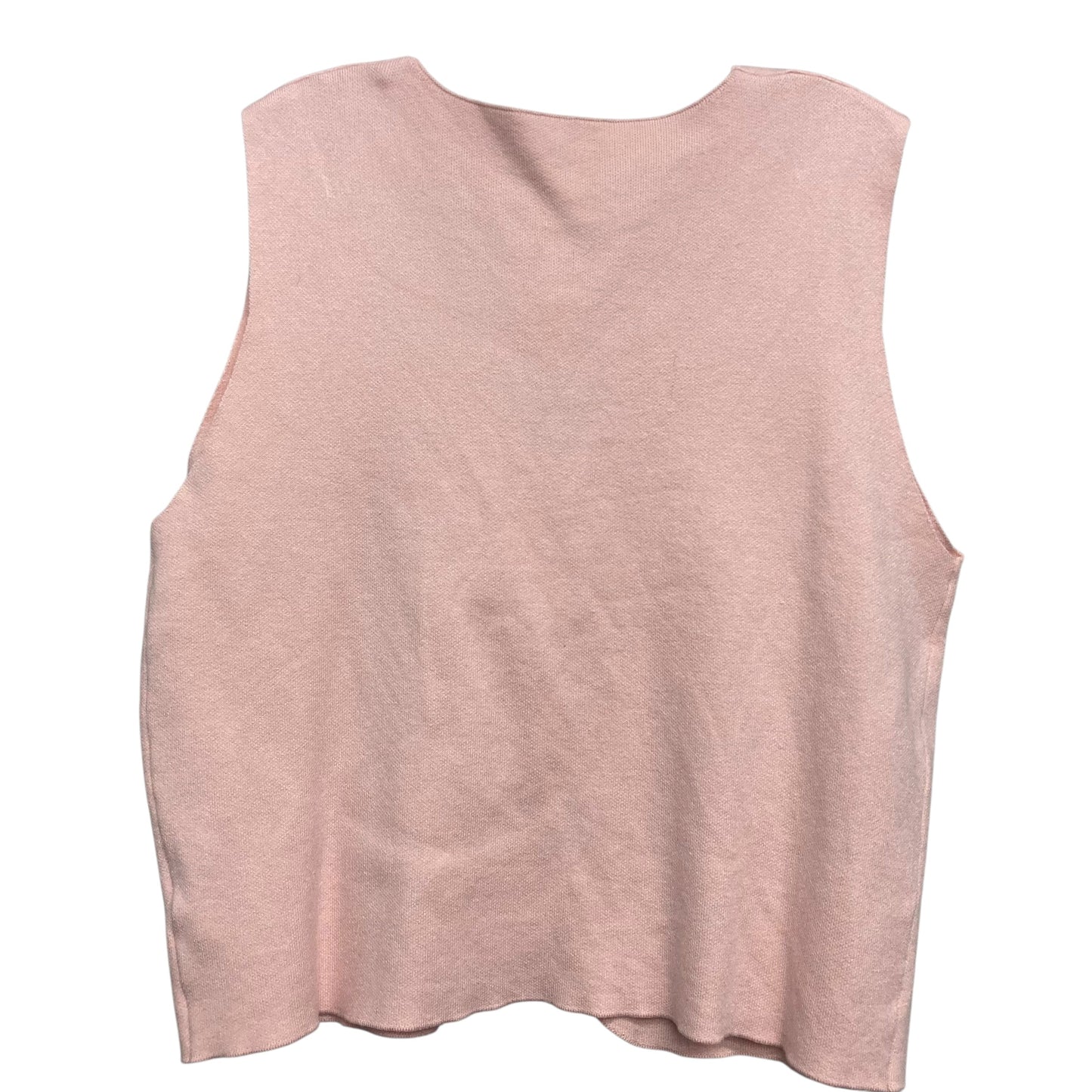 Vest Sweater In Pink, Size:1X