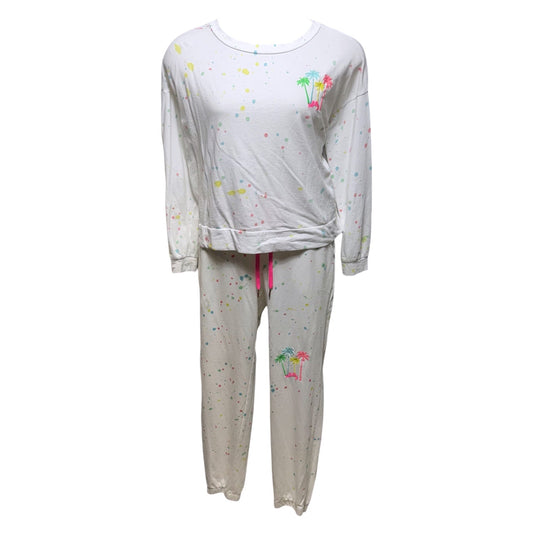 Lounge Set Designer Sheridan Sweatshirt & Joggers By Lilly Pulitzer In Resort White Splattered Paint, Size: M & L
