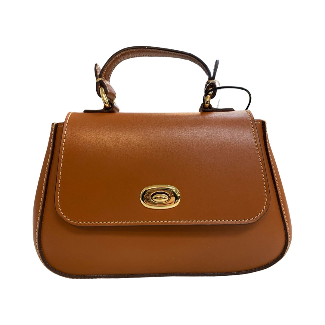 Handbag Leather By Cmb In Brown, Size:Small
