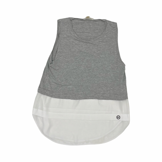 Top Sleeveless Designer By Michael Kors In Grey & White, Size:M