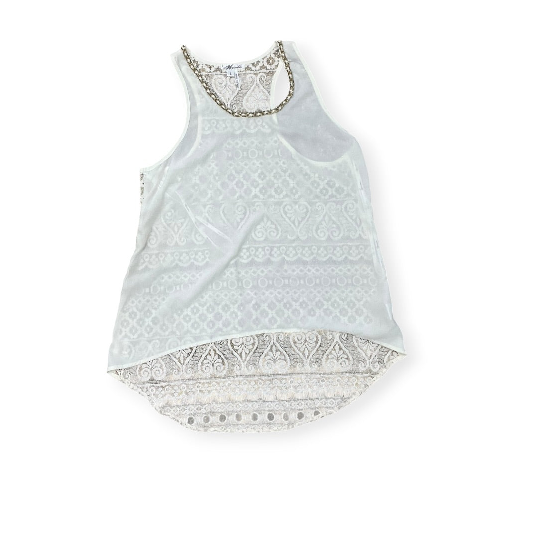 Top Sleeveless By Clothes Mentor In Cream, Size:L