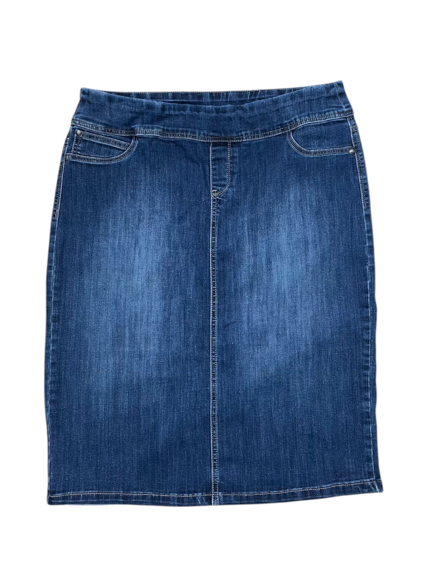 Skirt Maxi By Cj Banks In Blue Denim, Size:1X