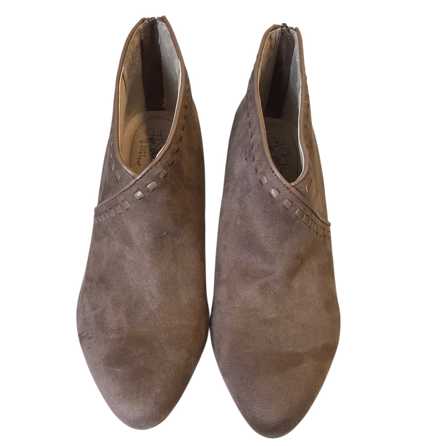 BOOTS ANKLE HEELS by LIFE STRIDE in BEIGE, Size:9.5