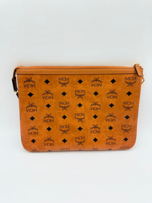 Wristlet Luxury Designer By Mcm In Brown, Size:Medium
